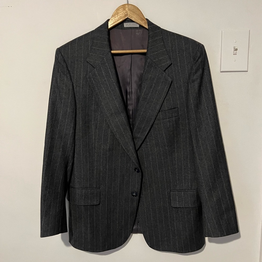 Vintage Wm. H. Leishman Wool Blazer Pinstripes Jacket Size 42‎ Made in Canada